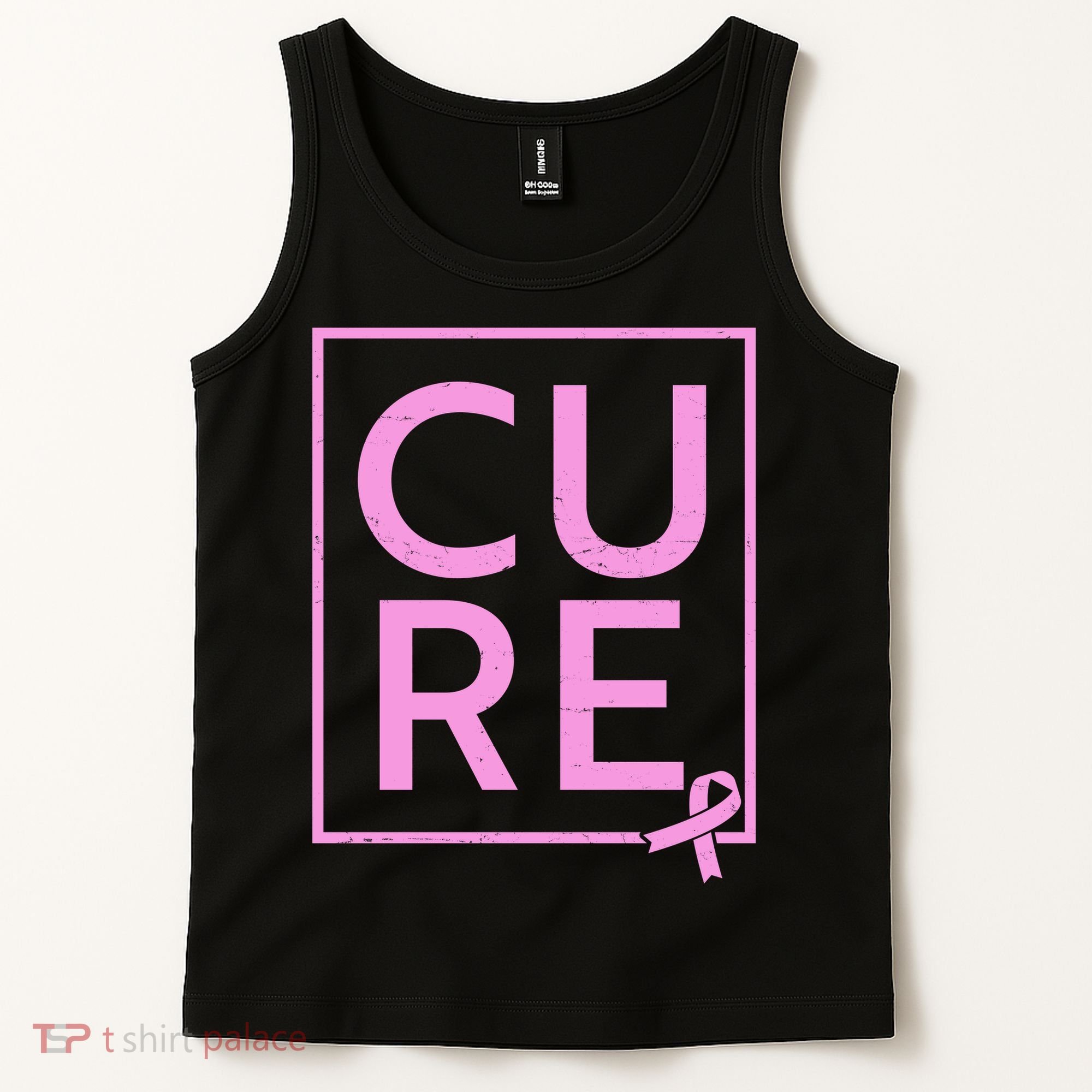 Cure Breast Cancer Awareness Pink Ribbon Tank Top
