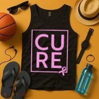 Cure Breast Cancer Awareness Pink Ribbon Tank Top thumb 4