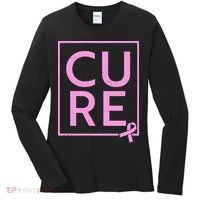 Cure Breast Cancer Awareness Pink Ribbon Women's Long Sleeve Shirt thumb 0