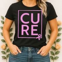 Cure Breast Cancer Awareness Pink Ribbon Women's T-Shirt thumb 2