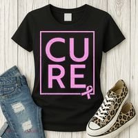 Cure Breast Cancer Awareness Pink Ribbon Women's T-Shirt thumb 3
