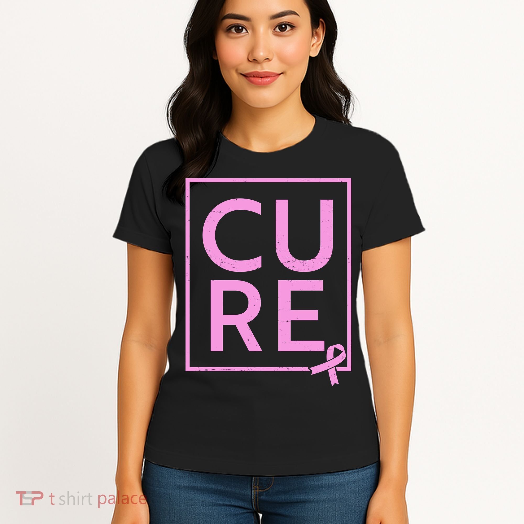 Cure Breast Cancer Awareness Pink Ribbon Women's T-Shirt