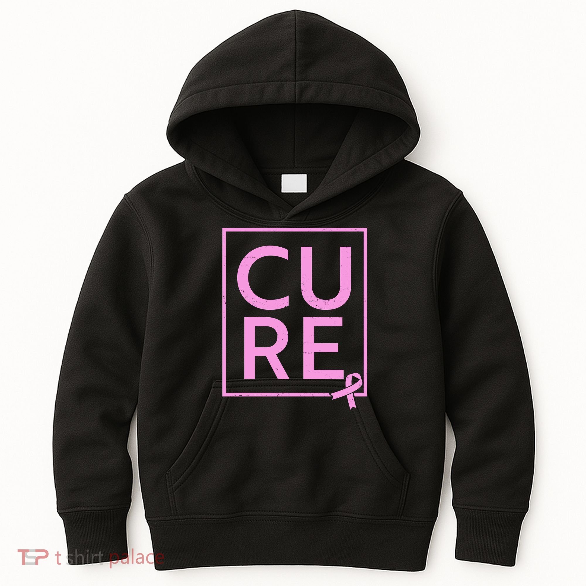 Cure Breast Cancer Awareness Pink Ribbon Kids Hoodie