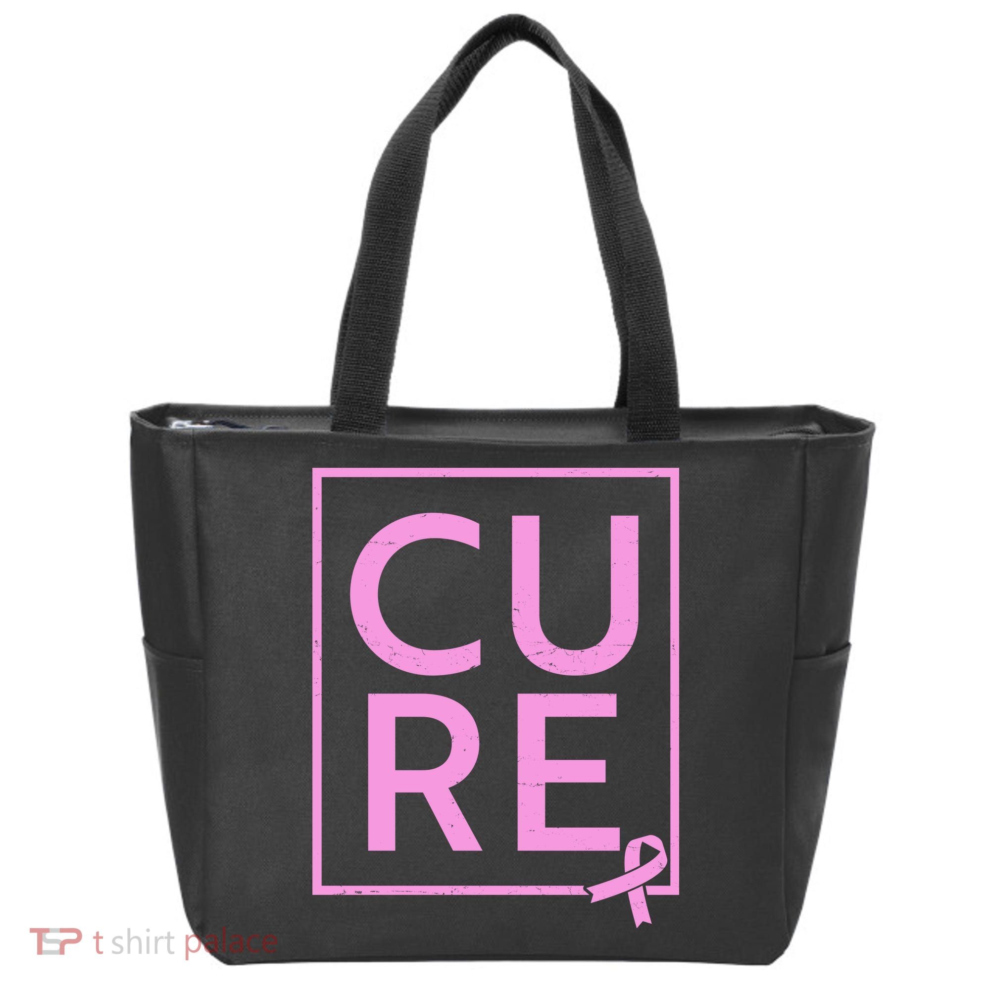 Cure Breast Cancer Awareness Pink Ribbon Tote Bag