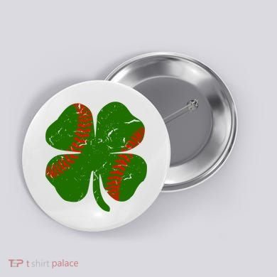 Clover Baseball Button