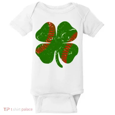 Clover Baseball Baby Bodysuit