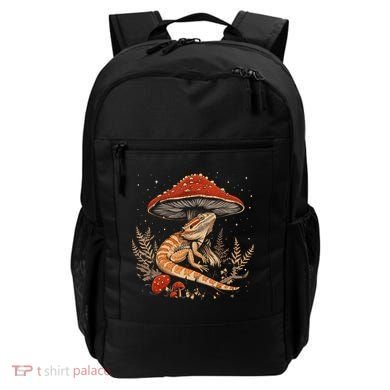 Cute Bearded Dragon Lizard Cottagecore Aesthetic Mushroom Backpack