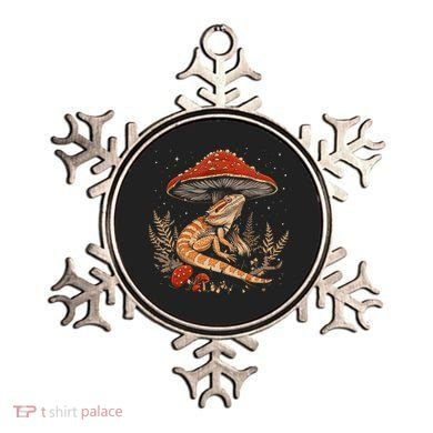 Cute Bearded Dragon Lizard Cottagecore Aesthetic Mushroom Ornament