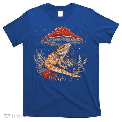 Cute Bearded Dragon Lizard Cottagecore Aesthetic Mushroom T-Shirt