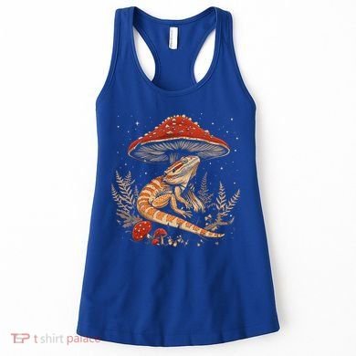 Cute Bearded Dragon Lizard Cottagecore Aesthetic Mushroom Women's Tank Top