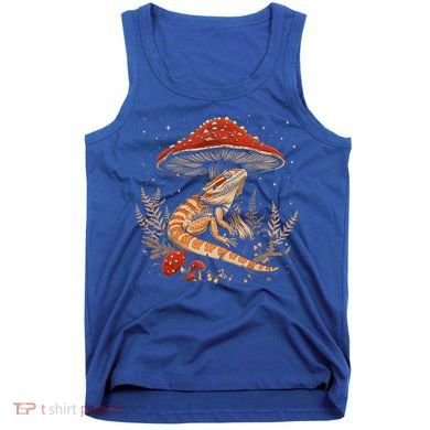 Cute Bearded Dragon Lizard Cottagecore Aesthetic Mushroom Tank Top
