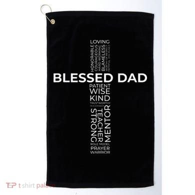 Christian Blessed Dad Cross Fathers Day Golf Towel