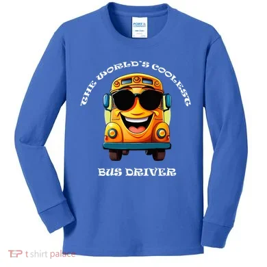 Coolest Bus Driver Kids Long Sleeve Shirt