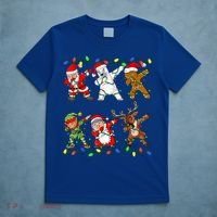 Christmas Boys Dabbing Santa Deer Friends Xmas Gift T-Shirt thumb 5