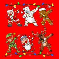 Christmas Boys Dabbing Santa Deer Friends Xmas Gift Santa Hat thumb 1