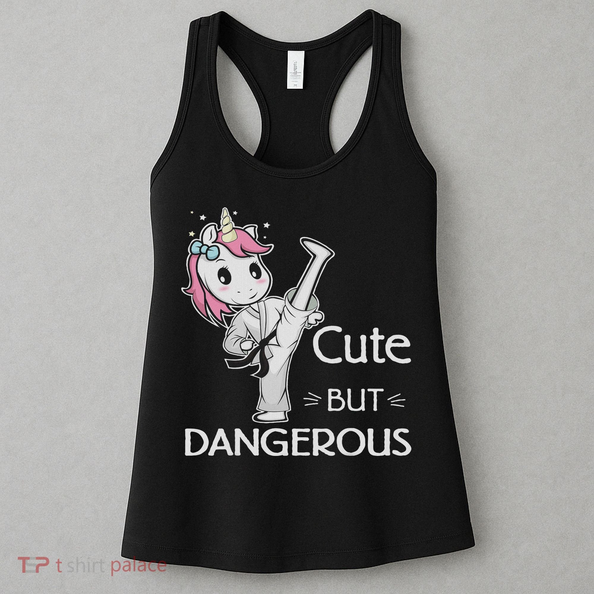 Cute But Dangerous Karate Taekwondo Unicorn Karate Girl Women's Tank Top