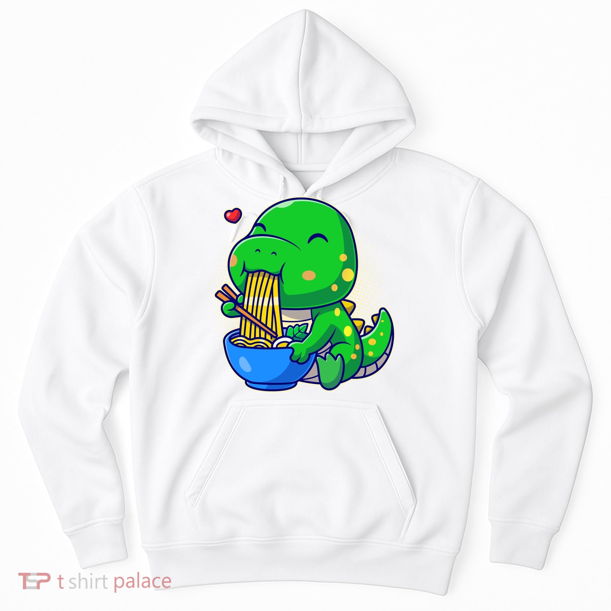 Cute Baby Dino Trex Eating Ramen Noodles Hoodie
