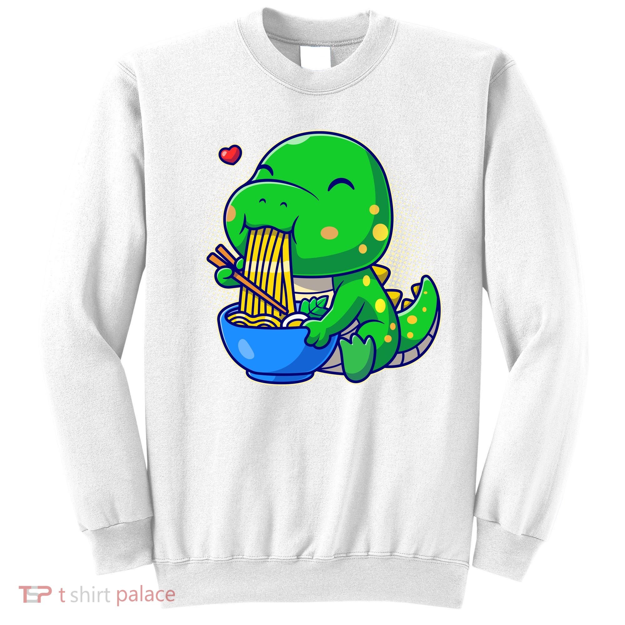 Cute Baby Dino Trex Eating Ramen Noodles Sweatshirt