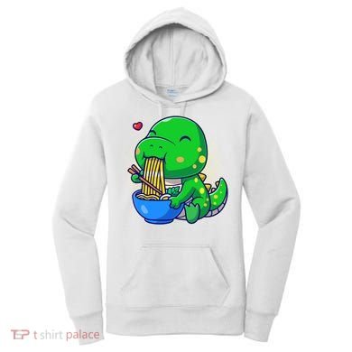 Cute Baby Dino Trex Eating Ramen Noodles Women's Hoodie