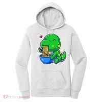 Cute Baby Dino Trex Eating Ramen Noodles Women's Hoodie thumb 0