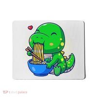 Cute Baby Dino Trex Eating Ramen Noodles Mousepad thumb 0