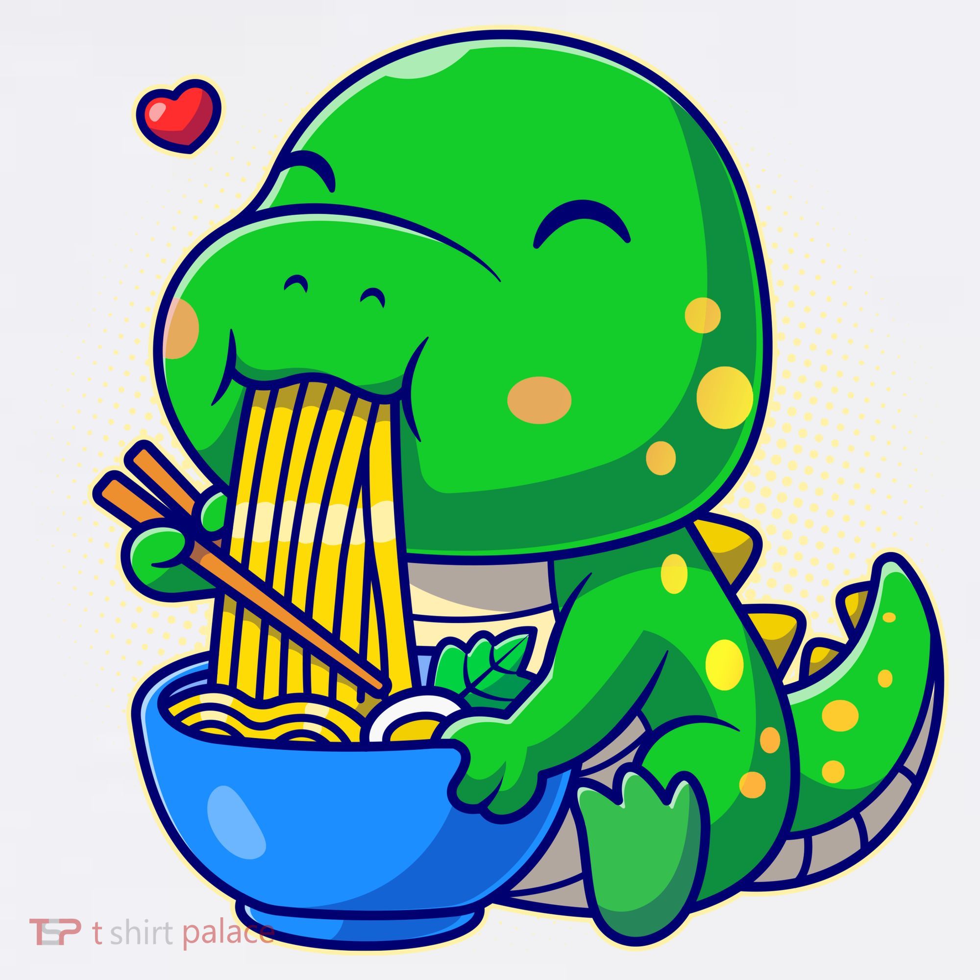Cute Baby Dino Trex Eating Ramen Noodles Women's Tank Top