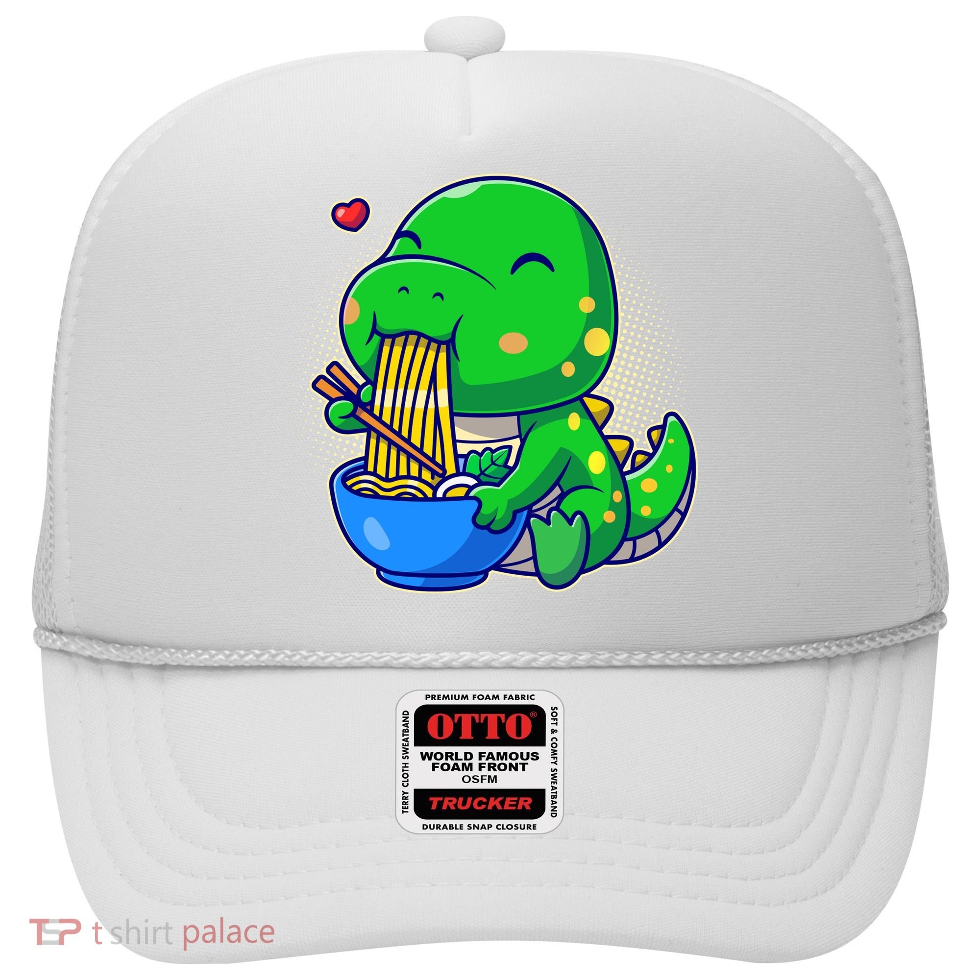 Cute Baby Dino Trex Eating Ramen Noodles Hat