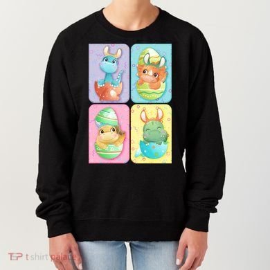 Cute Baby Dinosaurs Easter Eggs Women's Sweatshirt