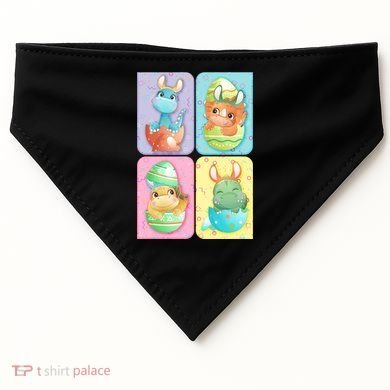 Cute Baby Dinosaurs Easter Eggs USA-Made Doggie Bandana