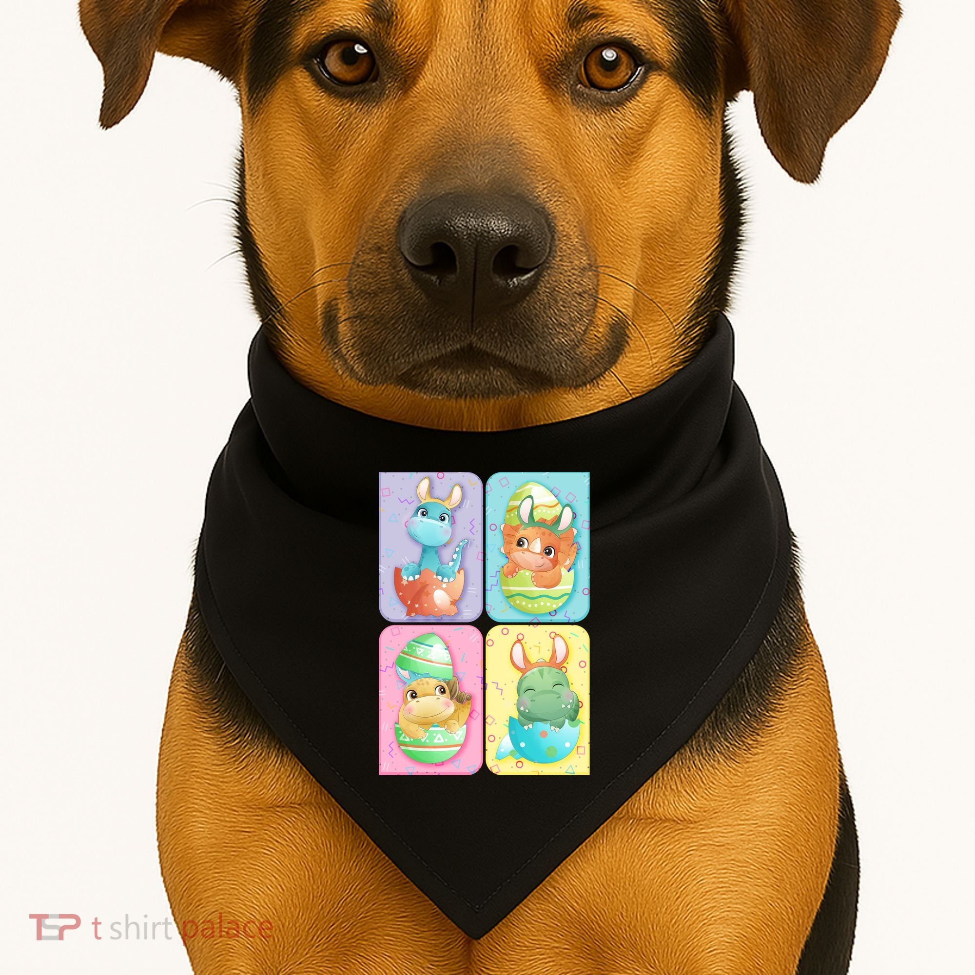 Cute Baby Dinosaurs Easter Eggs USA-Made Doggie Bandana