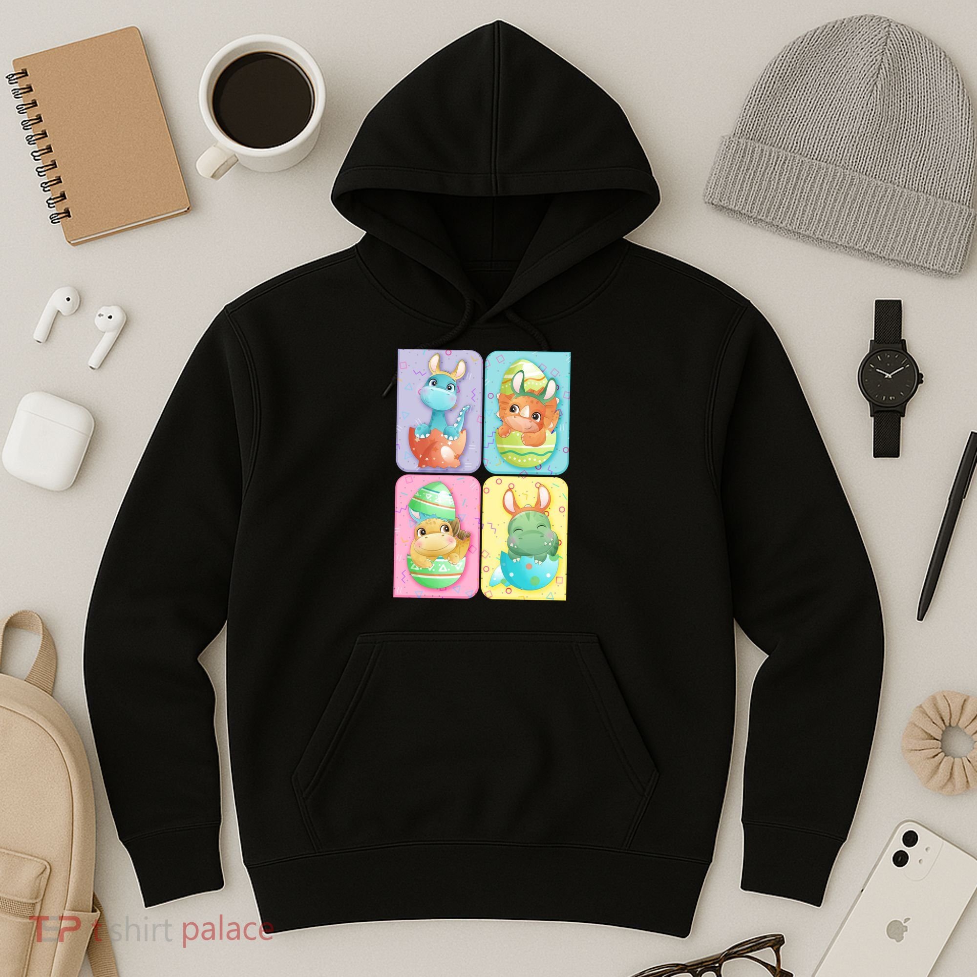Cute Baby Dinosaurs Easter Eggs Hoodie