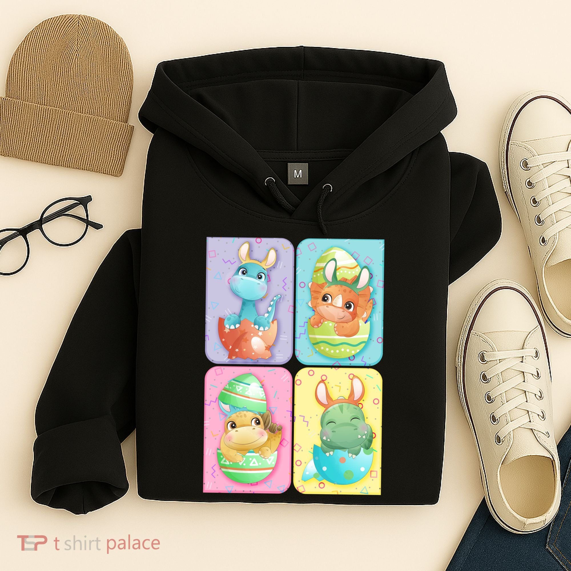 Cute Baby Dinosaurs Easter Eggs Hoodie