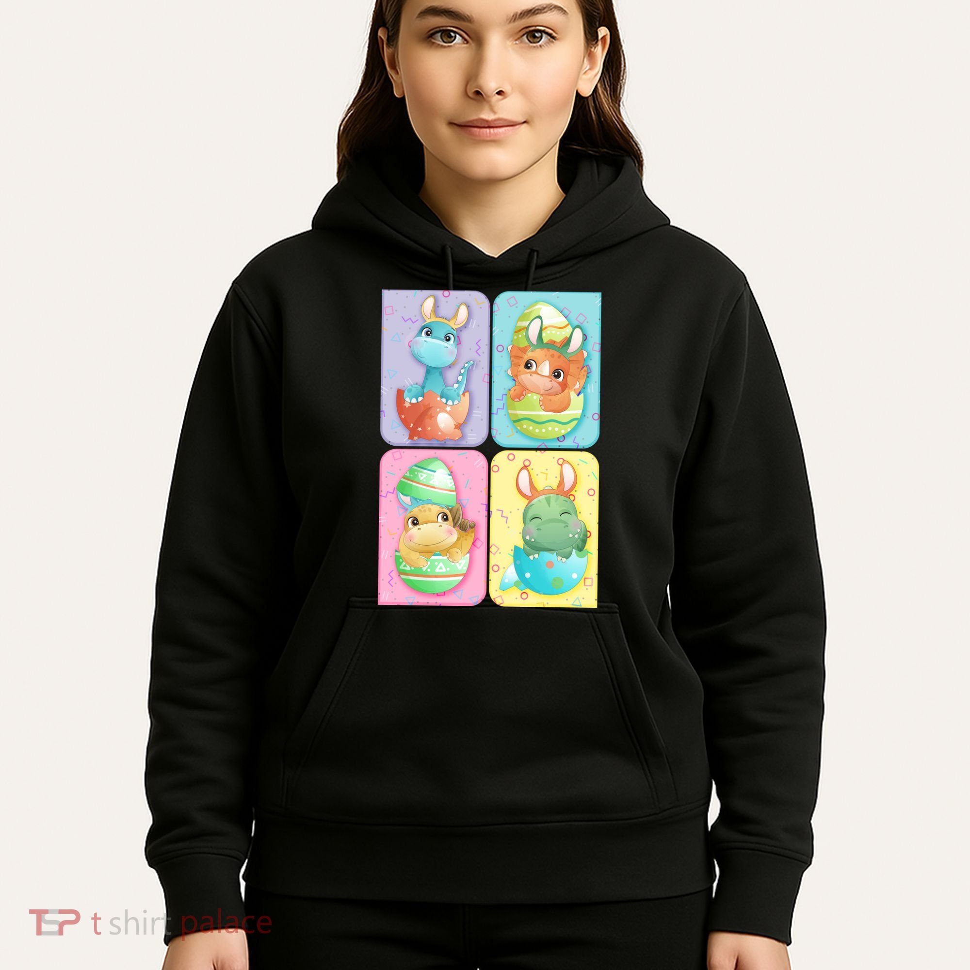Cute Baby Dinosaurs Easter Eggs Hoodie