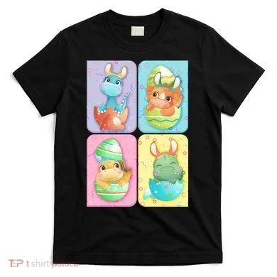 Cute Baby Dinosaurs Easter Eggs T-Shirt