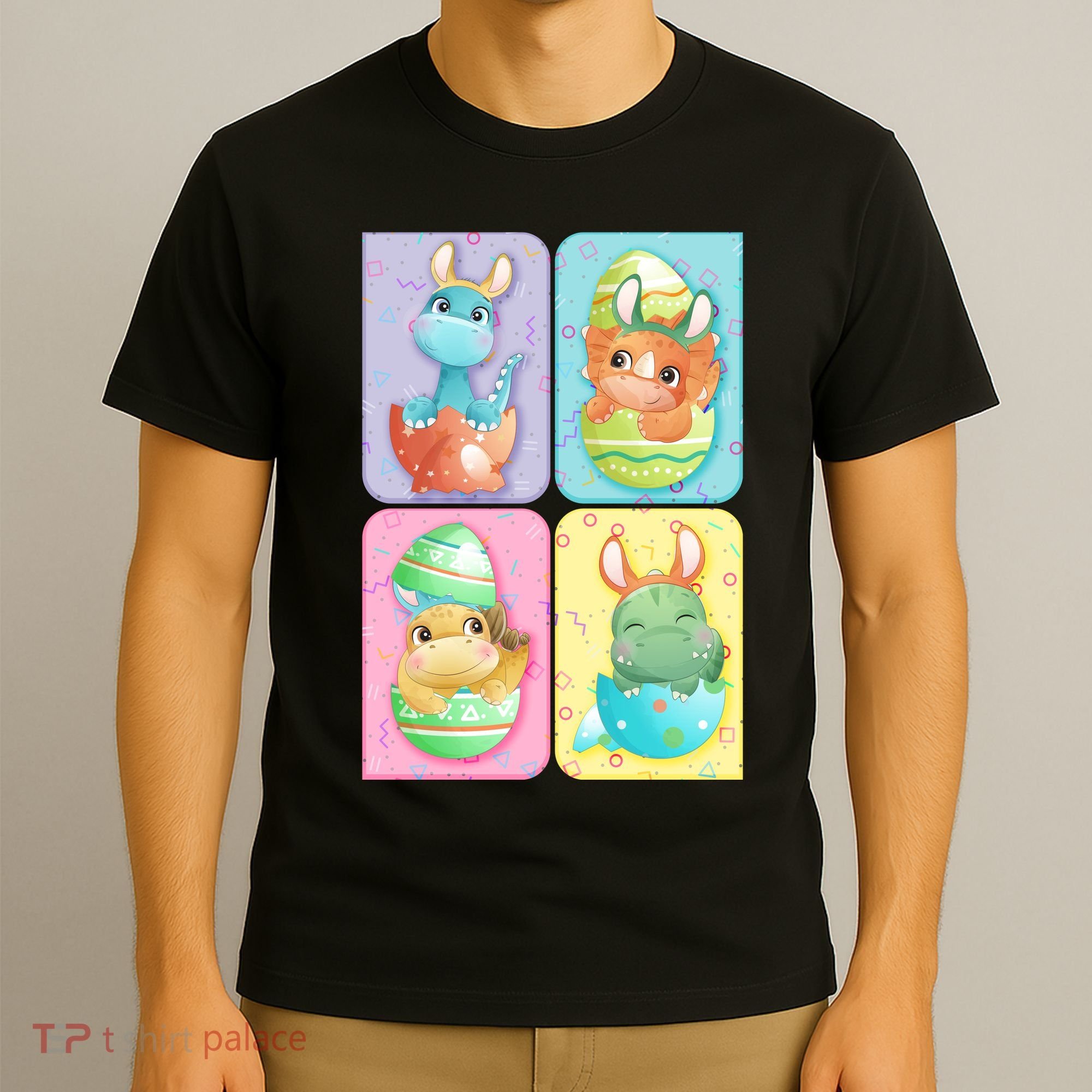Cute Baby Dinosaurs Easter Eggs T-Shirt