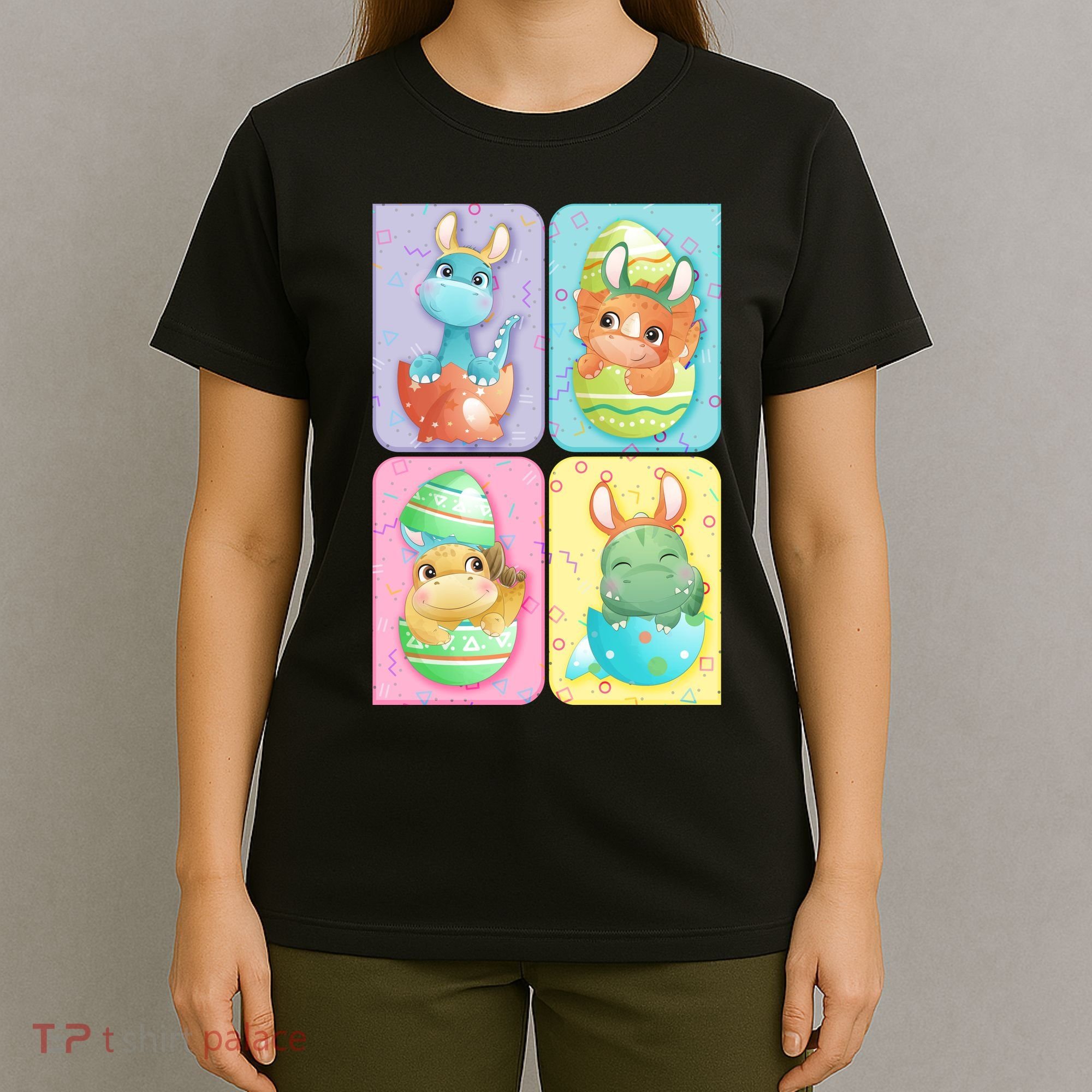 Cute Baby Dinosaurs Easter Eggs T-Shirt