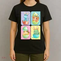 Cute Baby Dinosaurs Easter Eggs T-Shirt thumb 4