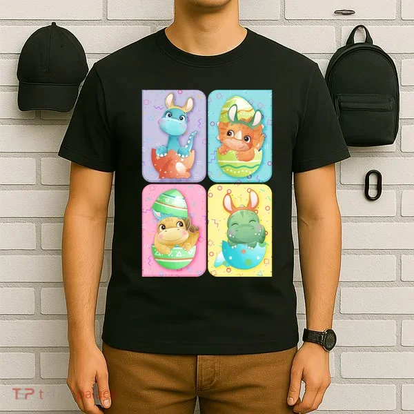 Cute Baby Dinosaurs Easter Eggs T-Shirt