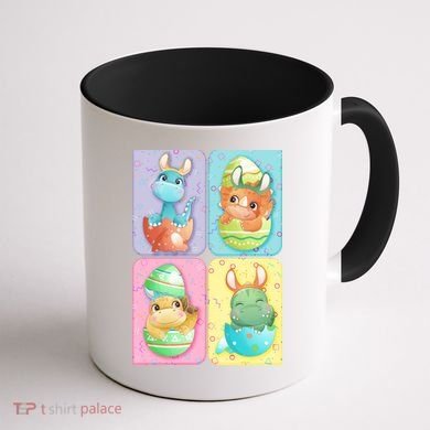 Cute Baby Dinosaurs Easter Eggs Coffee Mug back