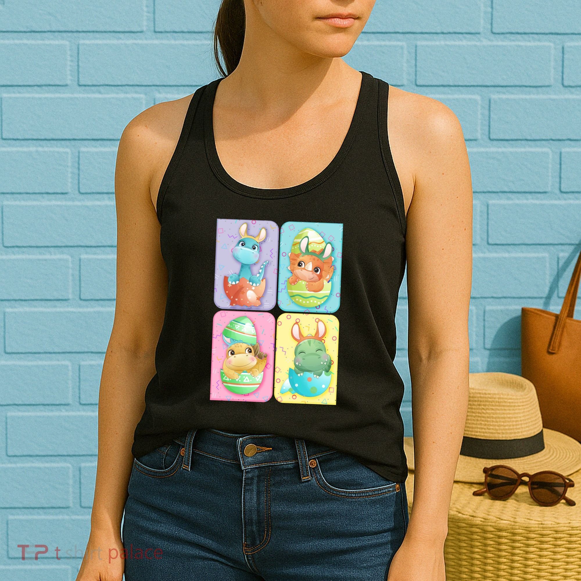 Cute Baby Dinosaurs Easter Eggs Women's Tank Top