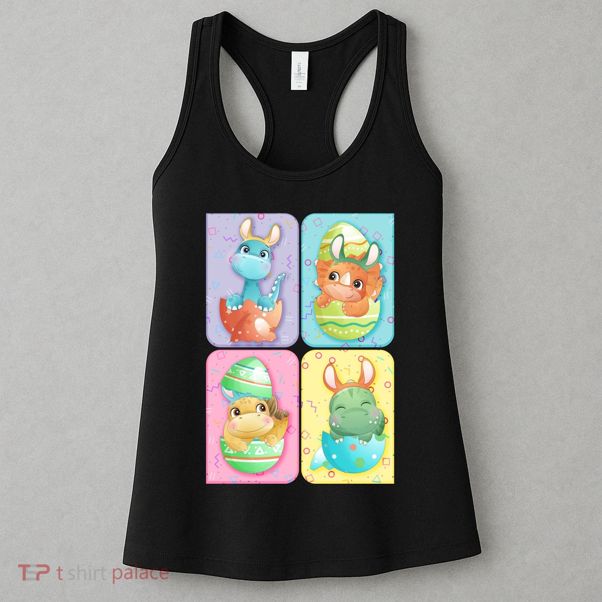 Cute Baby Dinosaurs Easter Eggs Women's Tank Top