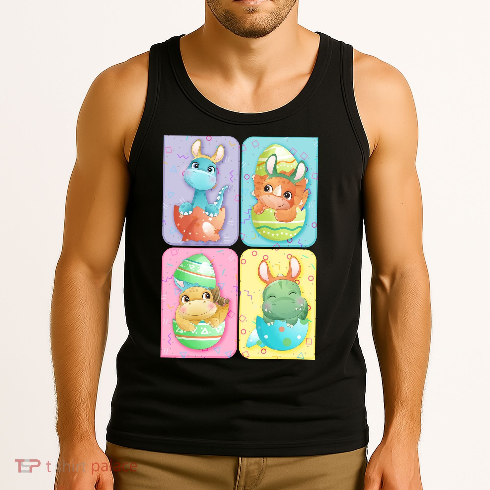 Cute Baby Dinosaurs Easter Eggs Tank Top