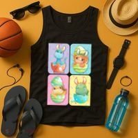 Cute Baby Dinosaurs Easter Eggs Tank Top thumb 4