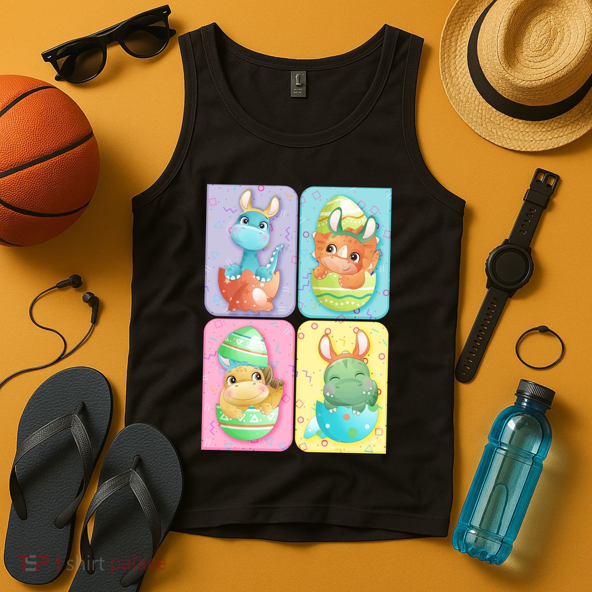 Cute Baby Dinosaurs Easter Eggs Tank Top