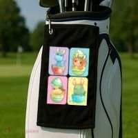 Cute Baby Dinosaurs Easter Eggs Golf Towel thumb 2