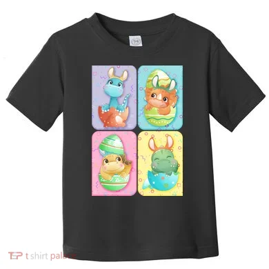 Cute Baby Dinosaurs Easter Eggs Toddler T-Shirt