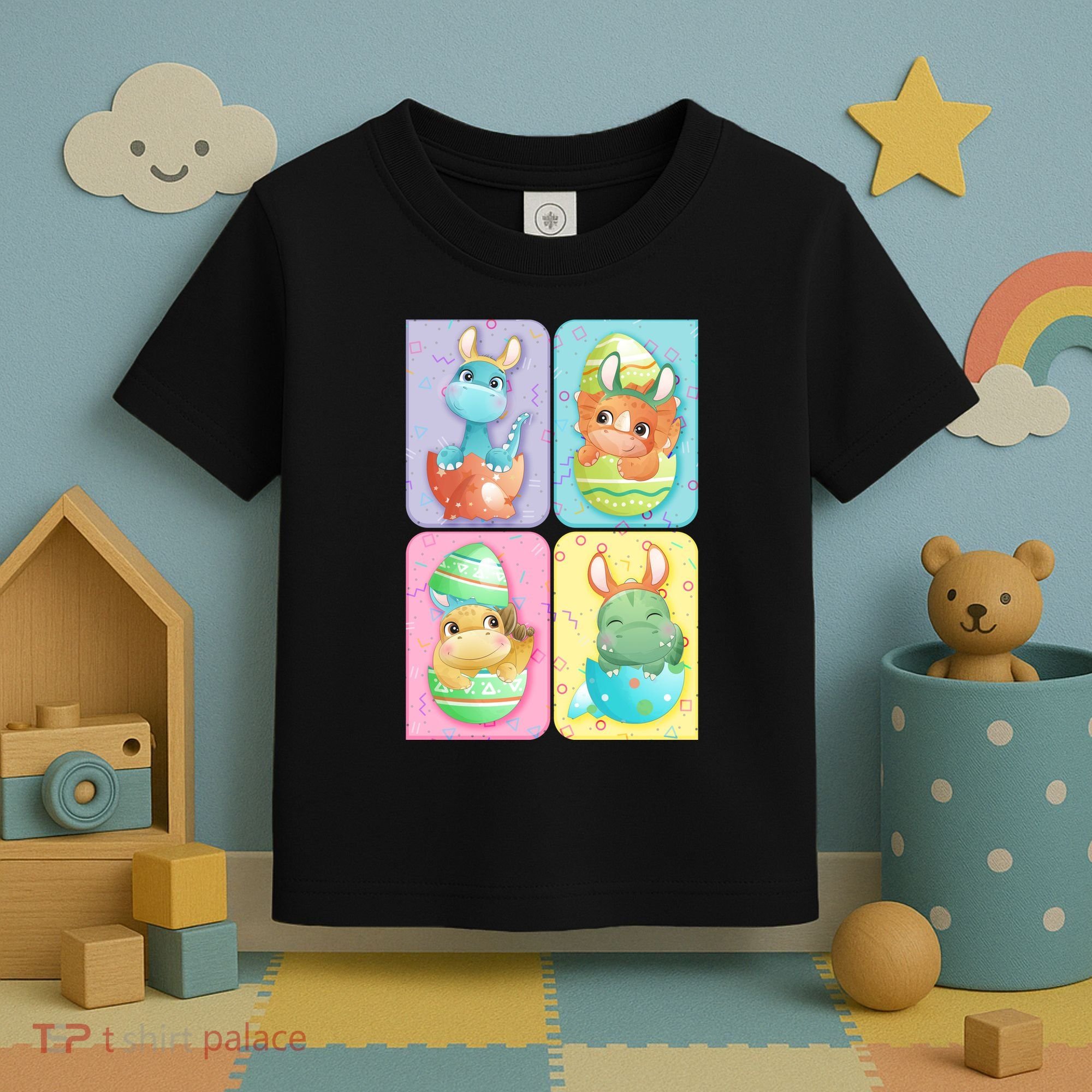 Cute Baby Dinosaurs Easter Eggs Toddler T-Shirt
