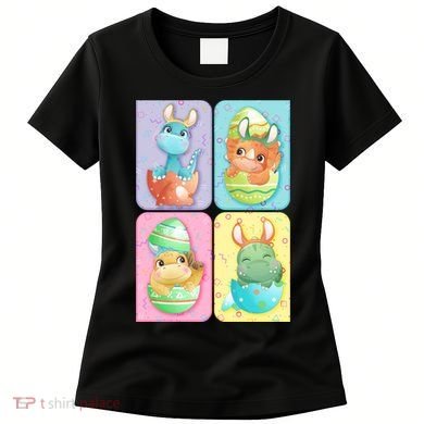 Cute Baby Dinosaurs Easter Eggs Women's T-Shirt