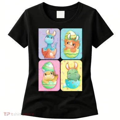 Cute Baby Dinosaurs Easter Eggs Women's T-Shirt