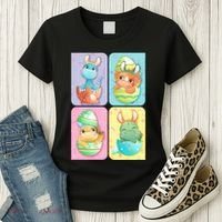 Cute Baby Dinosaurs Easter Eggs Women's T-Shirt thumb 3